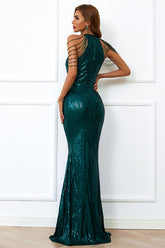 Neckholder-Ballkleid mit Pailletten im Meerjungfrauen-Stil